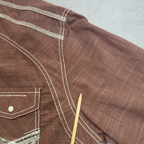 Buckle Black Shirt Mens Large Marled Athletic Fit Stretch Pearl Snap Long Sleeve - Picture 2 of 12